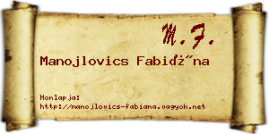 Manojlovics Fabiána névjegykártya